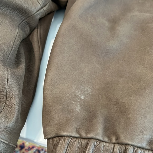 THE TERRITORY AHEAD MATTE BROWN LEATHER BOMBER MOTORCYCLE JACKET MEN'S LARGE - Picture 7 of 8